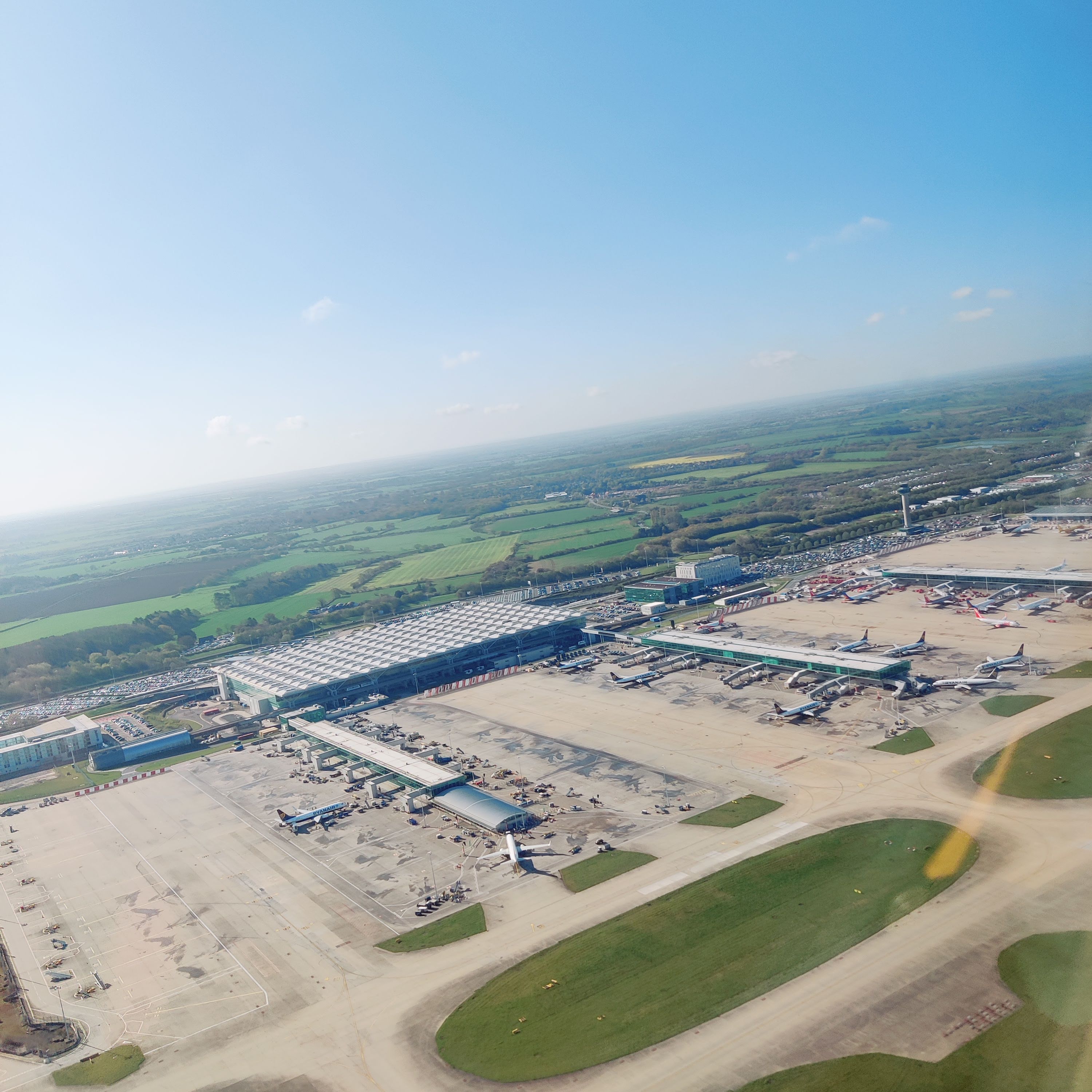 A view of Stansted airport from the sky.